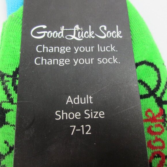 Good Luck Fashion Dogs on Bicycles Adult Crew Fun Socks Size 7-12 Blue &‎ Green - Picture 5 of 6
